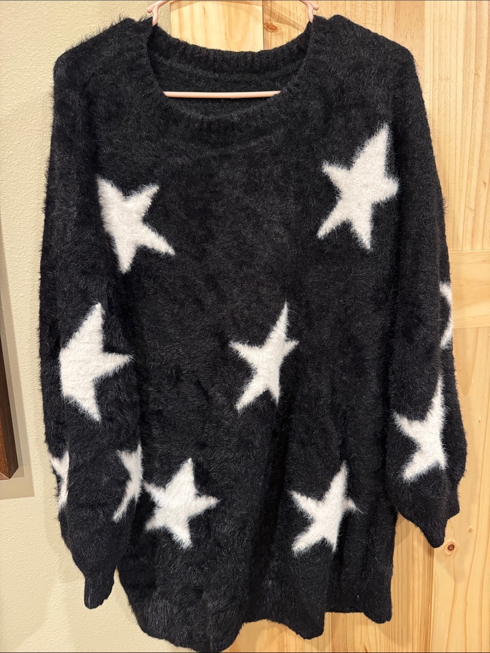 Black Star Print oversized mini dress with or without leggings